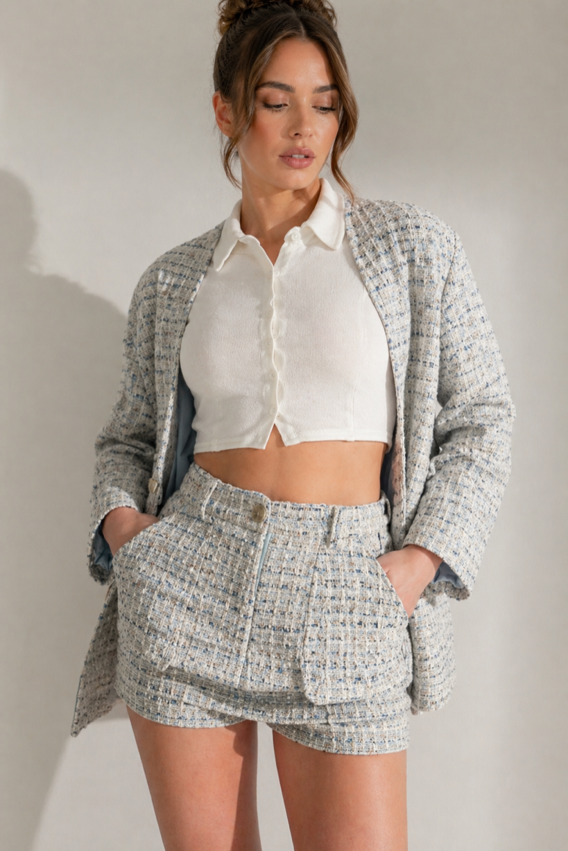 Boucle Cardigan Jacket - Editorial View - BlancheWear