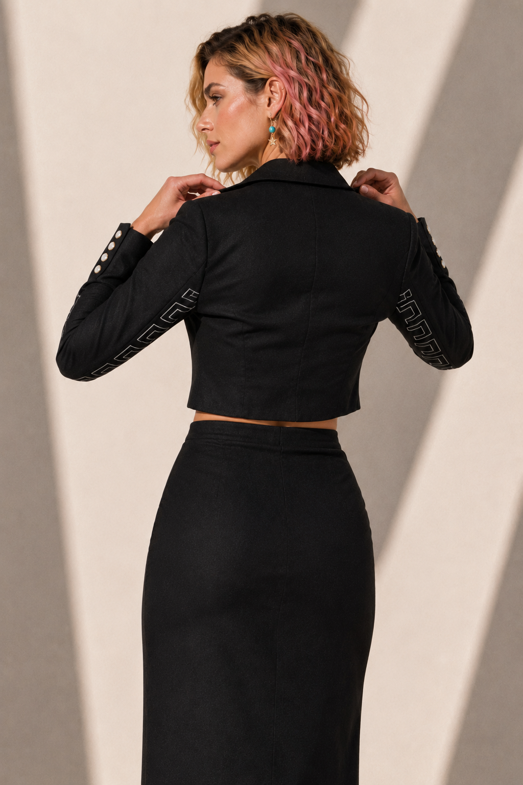 Short Fitted Blazer - Editorial View - BlancheWear