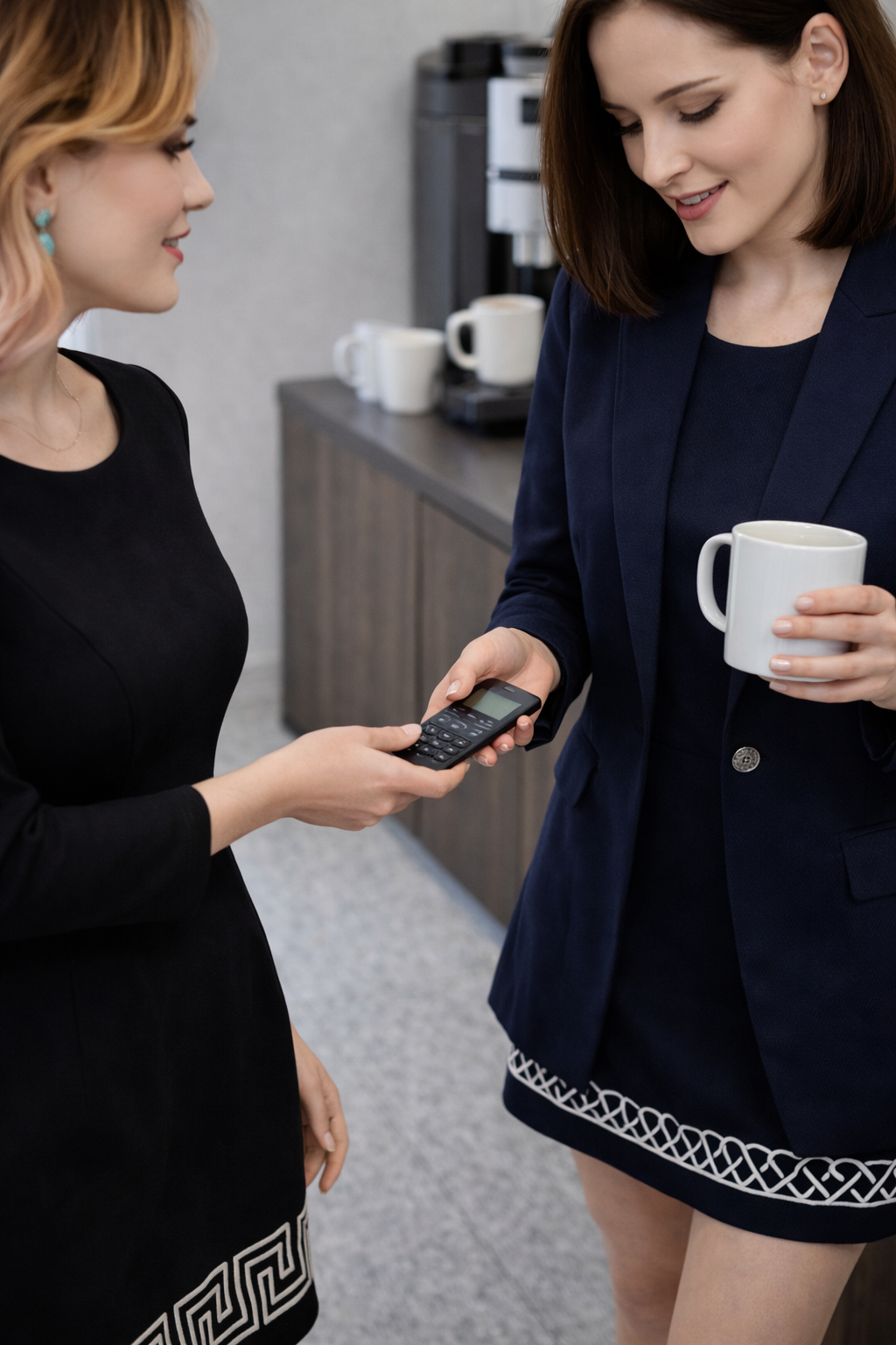 LS Greek Key Short Dress — Styled Side