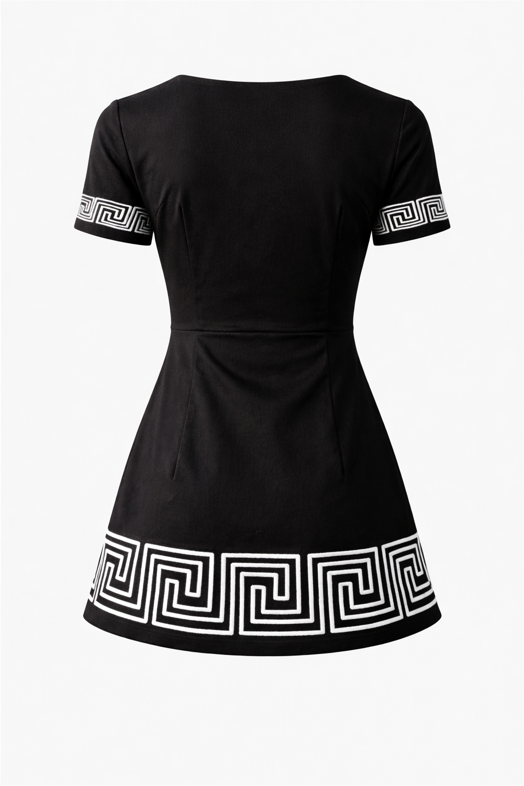 SS Greek Key Short Dress — Back