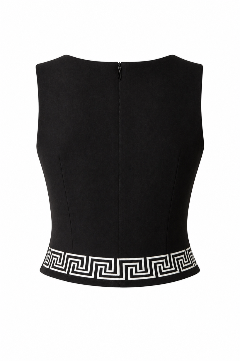 Greek Key Structured Tank — Back