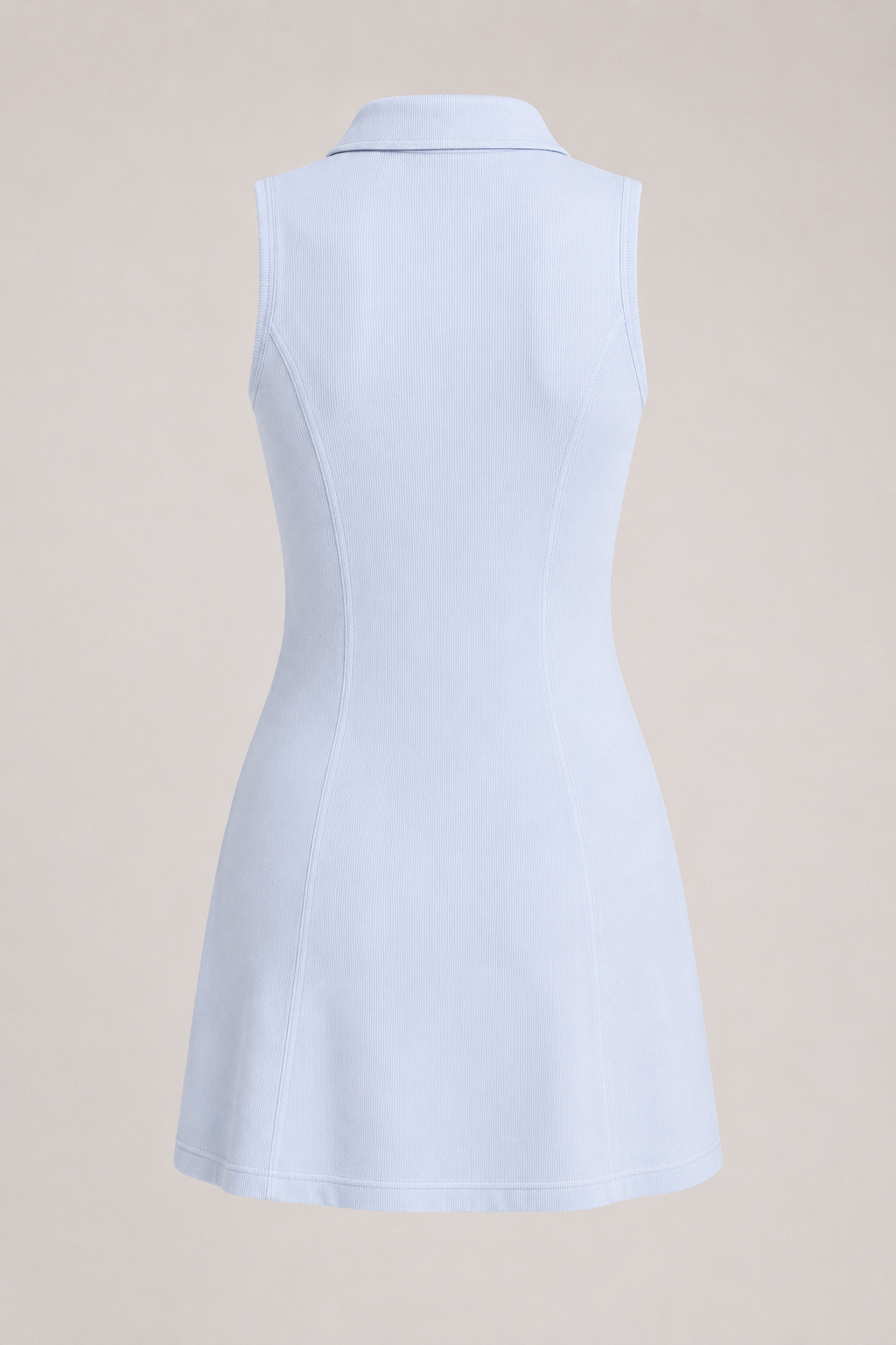 Polo Tank Short Dress - Sky Back View - BlancheWear