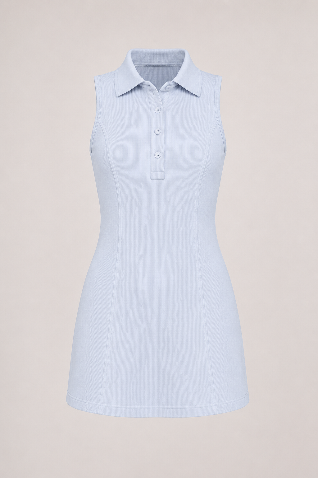 Polo Tank Short Dress - Sky Front View - BlancheWear